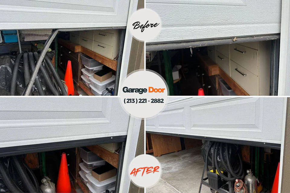Before and after: garage door repair Glenn Heights, TX